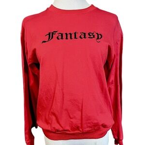 Forever 21 Womens Red Fantasy Gothic Graphic Crewneck Sweatshirt Small
